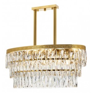 METAL and CRYSTAL GOLD CHANDELIER 35 x 70 CM LOAD: 65 CM